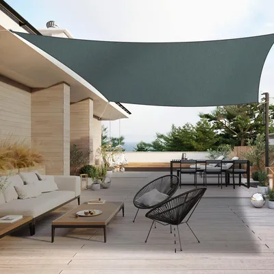 Zdjęcie produktu dla Duhome markiza wodoodporna 2x3m, ochrona przeciwsłoneczna odporna na warunki atmosferyczne prostokątna ochrona przed wiatrem na taras balkon ogród na zewnątrz, antracyt