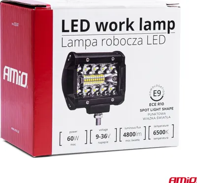 Obrázek produktu pro AMiO HALOGEN LED PRACOVNÍ LAMPA 12V 24V 60 POWER LED LAMP