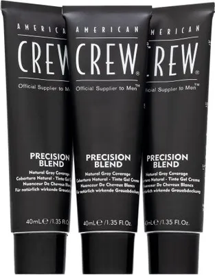 Zdjęcie produktu dla American Crew Precision Blend Natural Gray Kryjąca farba do włosów dla mężczyzn Medium Natural 4-5 3 x 40 ml