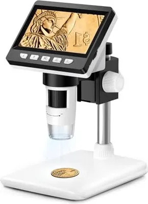 Produktbild von Globalcrown -Mikroskop Kinder/Erwachsene, digitaler 4,3 -Zoll -Bildschirm, 1000 -fache Vergrößerung 8 Einstellbare LED -Leuchten, Windows/MAC kompatib