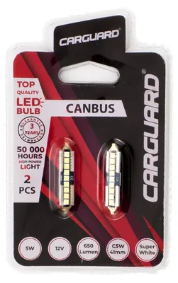 Productafbeelding van Sofit LED-koplamp 41 mm Canbus - 650 lumen, 6000 K - 9 x SMD 5 W, 12 V - Lange levensduur: 50.000 uur - Set van 2 - Helwit licht [50785]