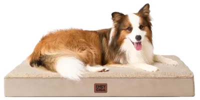 Image de Lit orthopédique pour chien, taille XL, 104x68 cm, lavable, couleur kaki