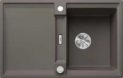 Immagine prodotto di BLANCO ADIRA 45 S lavello da incasso SILGRANIT grigio vulcanico da 45 cm con comando a distanza dello scarico, con accessori