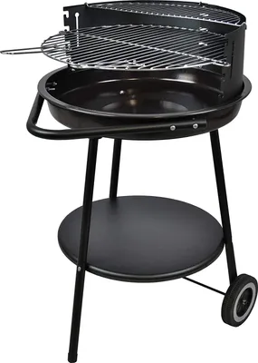 A black charcoal grill on a white background.