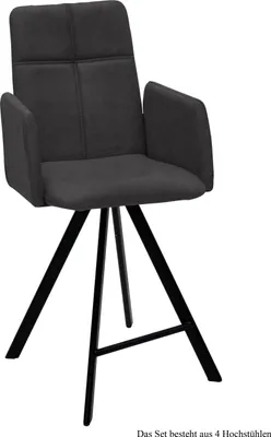 Produktbild von Thekenstuhl (4er-Set) Dekhova 52x109x60 Schwarz/Anthrazit