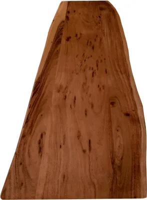 Produktbild von Holzplatte 140x40 cm Curtis, Tischplatte aus Akazienholz massiv + nussbaumfarben, Baumkanten-Platte für Heimwerker, geeignet für Arbeitsplatten, Tische & Fensterbretter