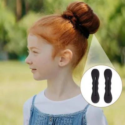 Produktbild von 4-teiliges Haarfrisuren-Set mit Haardrehern, Duttformern und Schwammdrehern für Frauen und Mädchen (2 große + 2 kleine)