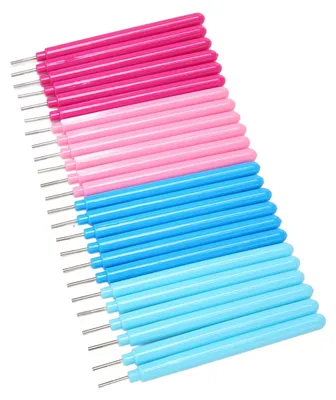 Productafbeelding van Papier-quilling gereedschapset - 24-delig, met naalden met sleuf en krulstiften - Voor papierkunst en knutselwerkzaamheden - Verschillende maten