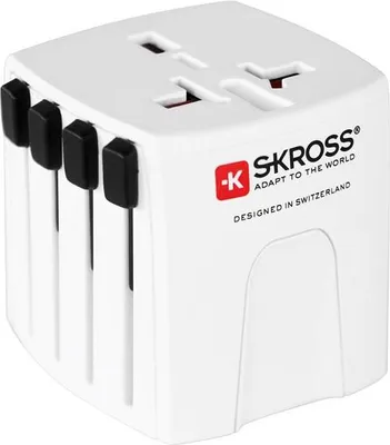 Immagine prodotto di SKROSS 71210 Adattatore mondiale MUV Micro, bianco - adatto a tutti i dispositivi non ancora scoperti (2 pin)