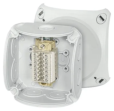 Produktbild von Hensel Reihenklemmenkasten RK 0207 T 1,5-2,5qmm 7 Klemmen WKM, m.Außenlaschen