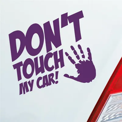 Produktbild von Auto Aufkleber Dont touch my car JDM 10x10 cm Lila Sticker Heckscheibenaufkleber