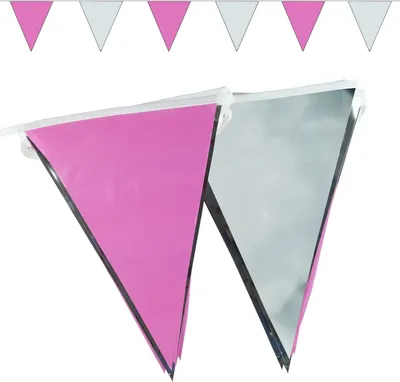 Produktbild von Goodymax® Wimpelkette 10 m Pink-Silber