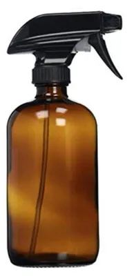 Glas-Sprühflasche 250 ml, amber, nachfüllbar, mit Sprühkopf