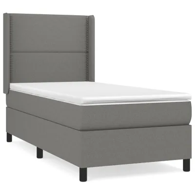 Produktbild von vidaXL Boxspringbett mit Matratze Dunkelgrau 100x200 cm Stoff