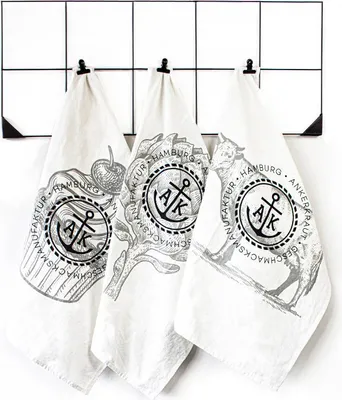Produktbild von Ankerkraut Geschirrtücher, 3-er Set, weiß
