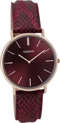 Produktbild von Oozoo Damen Armbanduhr rot Analog Vintage Series Lederarmband D2UOC9306A