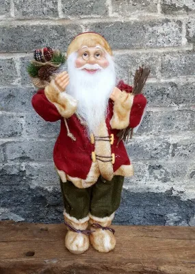 Produktbild von Weihnachtsmann stehend 45cm Stoff Santa Claus Nikolaus Design Weihnachtsdeko Juttesack Figur