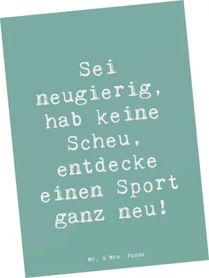 Produktbild von Mr. & Mrs. Panda Postkarte Spruch Neuer Sport - Meeresbrise - Geschenk, Postkarten, Selbstvertrauen, Trost, sportliche Ziele, Vertrauem, Abenteuer, Lebensfreude