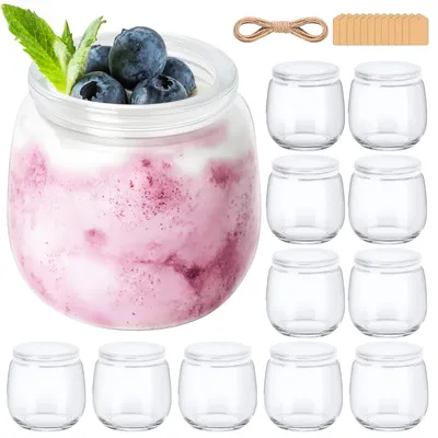 12er-Set Dessertgläser 200 ml mit Deckel, transparent