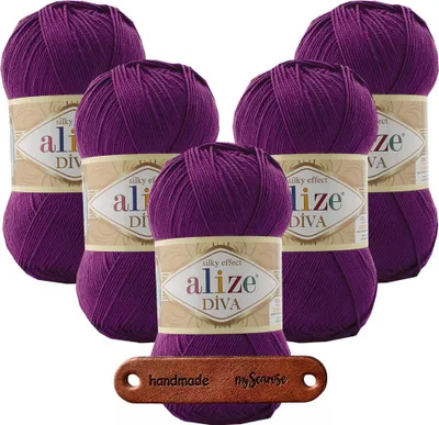 Produktbild von 5 x ALIZE Diva 297 Plum mit Label