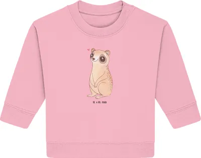 Produktbild von Mr. & Mrs. Panda Organic Baby Pullover Plumplori Glücklich 12. - 18. Monat - Baumwolle Pink - Geschenk, Glück, Lustige Sprüche, Niedlich, Bullover
