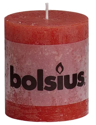 Produktbild von bolsius 103868020341 Stumpenkerze Rustik - rot, 80 x 68 mm