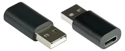 Produktbild von USB 2.0 Adapter Stecker A auf USB-C Buchse, schwarz, 480 Mbit/s