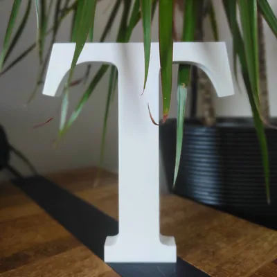 Produktbild von Holzbuchstabe weiß, ca. 20 cm, 1,8 cm Dicke, Buchstabe T