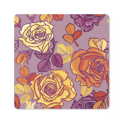 Produktbild von MuchoWow® Mauspad Mousepad Rosen - Gelb - Muster 20x20 cm - Mousepads - Maus Mat - Pad - Mausunterlage - Desk Mat - Bureauartikeln