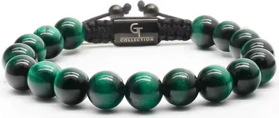 Produktbild von GT Collection | Single Bead Armband Herren mit Energie Steine, mit Verstellabarer Kordel und Geschenkschachtel