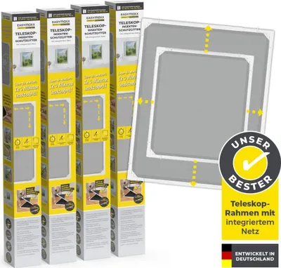 Produktbild von EASYmaxx Insect Protect - Teleskop-Insektenschutzgitter - weiß - 4er-Set