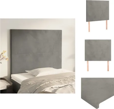 Produktbild von vidaXL Kopfteile 2 Stk. Hellgrau 100x5x78/88 cm Samt -  Kopf- & Fußenden