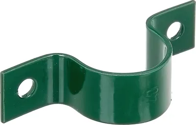 Produktbild von Alberts Rohrschelle | zur Befestigung von Zaunpfosten an Mauern | verzinkt, grün kunststoffbeschichtet | für Pfosten-Ø 38 mm | 10er Set