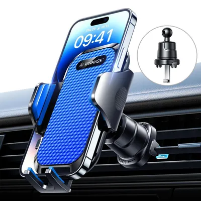 Productafbeelding van Autohouder voor telefoon, blauw, 360° draaibaar, geschikt voor iPhone, Samsung en andere smartphones