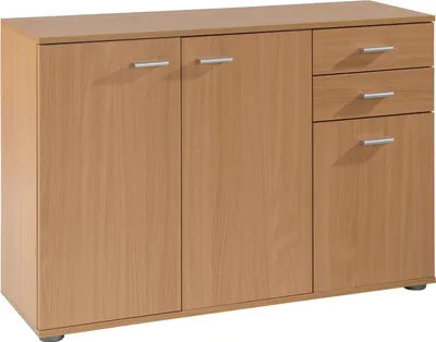 Produktbild von Kommode - Buche Nachbildung - B 106 cm - 3 Türen - 2 Schubladen -1 Einlegeboden