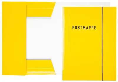 Produktbild von Postmappe / DIN A4 / mit Gummizug / gelber Glanzkarton