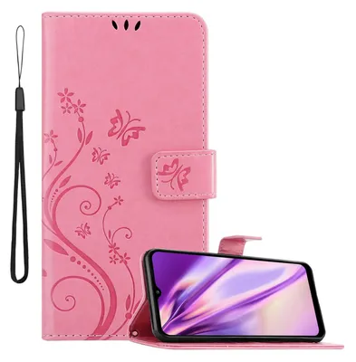 Produktbild von Cadorabo Hülle für Samsung Galaxy A12 / M12 Schutz Hülle in Rosa Schutzhülle Handy Hülle Etui Case Blumen Flower