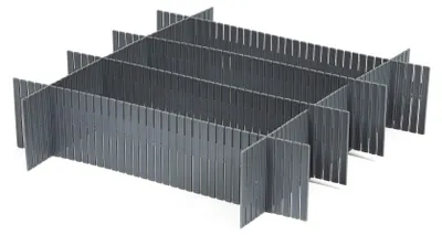Schubladen-Organizer-Set, 3er-Pack, grau, 44x10 cm, 6 Platten
