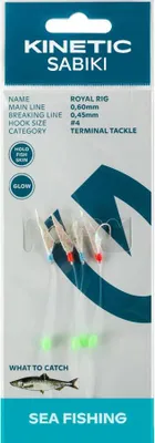 Zdjęcie produktu dla Przypon Kinetic Sabiki Royal #4 Holo Fishskin/Red/Blue Herring z systemem śledzia
