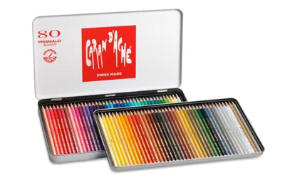 Obrázek produktu pro Akvarelové pastelky "Prismalo", 80 barev, šestihranné, CARAN D'ACHE 999.380