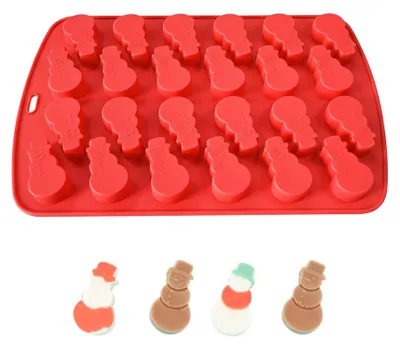 Silikonform Weihnachten 24 Mulden Schneemann 32,5 cm