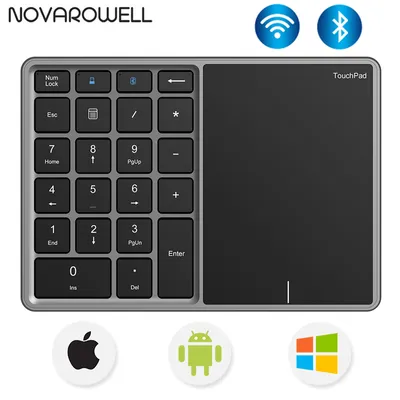 Produktbild von Numeric Keyboard With Touchpad Bluetooth Keypad 2.4G Wireless Numer Pad Rechargable For Android Windows IOS Laptop Tablet