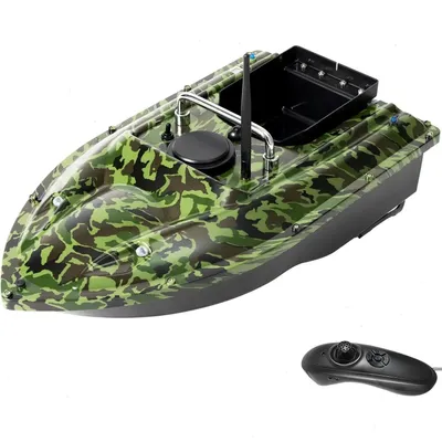 Produktbild von RC Angelboot - Ferngesteuertes Futterboot zum Angeln - Köderboot mit Fernbedienung - Reichweite 500 m