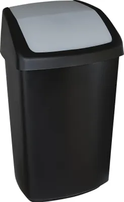 Image de CURVER 3198883002 Collecteur de déchets - 50l, noir/gris, couvercle basculant
