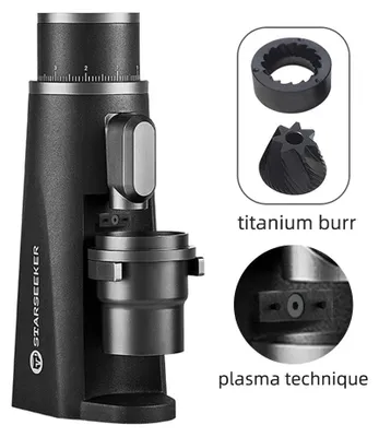 Obrázek produktu pro Elektrický mlýnek na kávu – EDGE – kuželový mlecí mechanismus 48 mm – motor 48 W – více než 11 stupňů mletí – zásobník na kávová zrna 90 g – zástrčka EU 110 V – červený