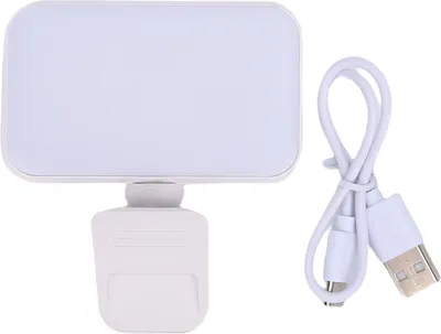 Zdjęcie produktu dla Przenośna lampa LED do telefonu, regulowana jasność, oświetlenie do wideokonferencji z klipsem do fotografii na żywo, biała