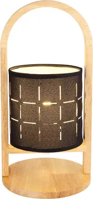 Produktbild von LED Tischleuchte, Holz, Textil schwarz, H 33 cm