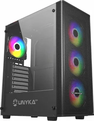 Obrázok produktu pre UNYKAch Gaming Mir 100, Desktop, PC, Čierna, Priehľadná, ATX, ITX, micro ATX, ABS, Sieťovina, Kov, SPCC, Hranie