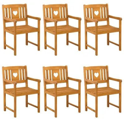 Image de Banc d'extérieur vidaXL, 6 pièces, couleur naturelle, 56 x 55,5 x 90 cm, bois massif d'acacia