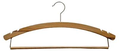 Produktbild von Damenbügel 3er mit Steg naturlackiert 40cm